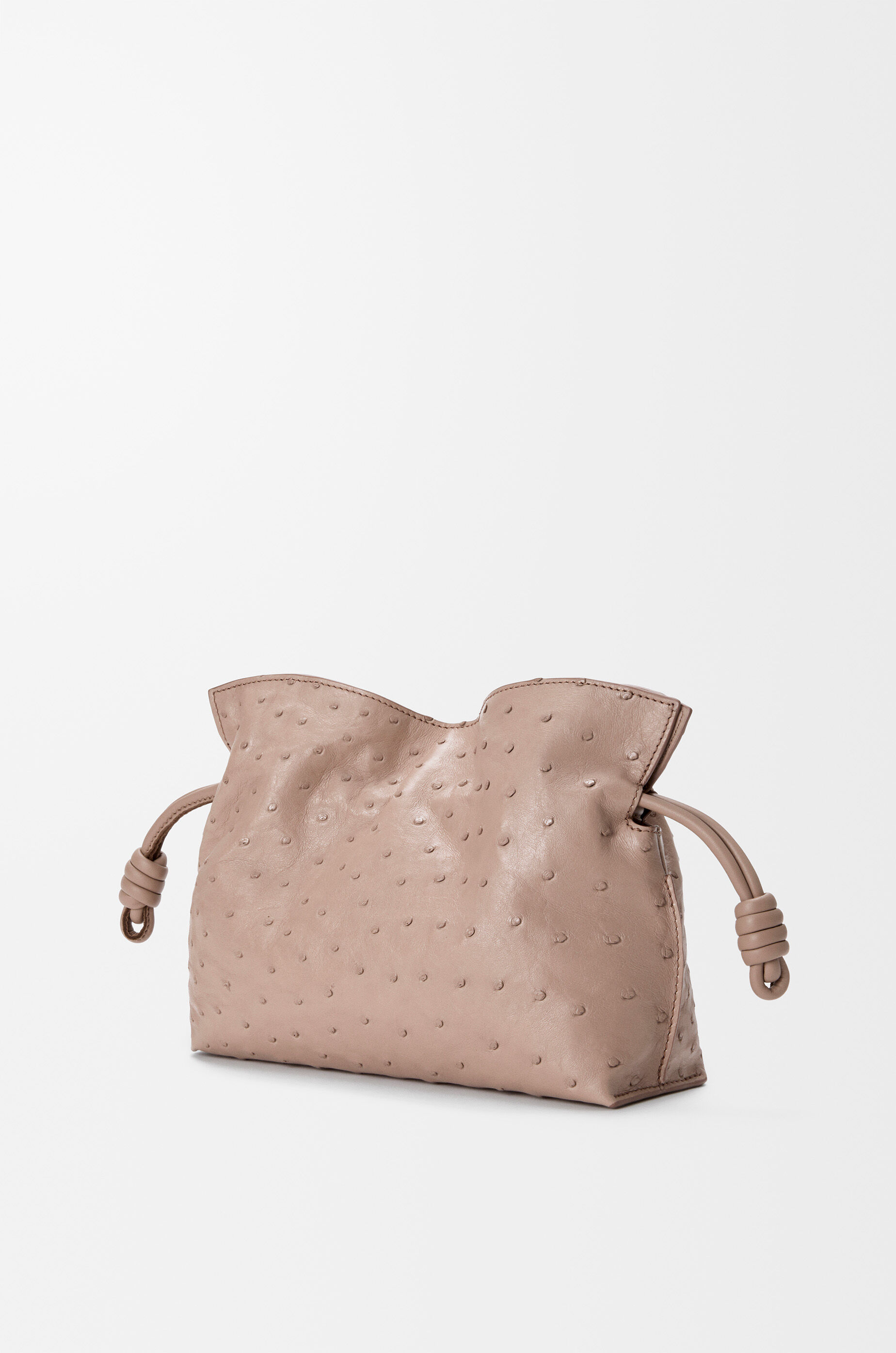 Mini Flamenco clutch in ostrich Brown - LOEWE USA Official Website