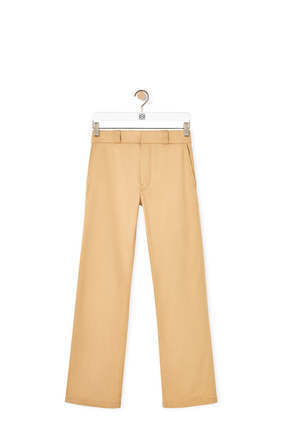 LOEWE Straight leg trousers in cotton Kraft Beige