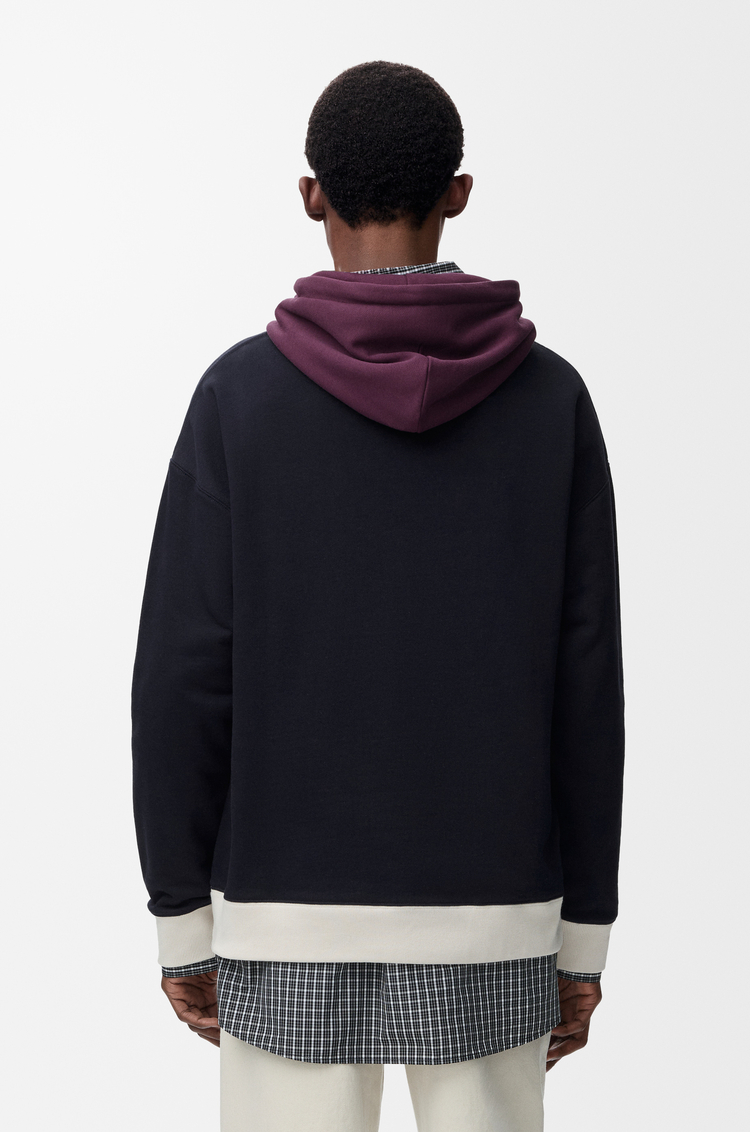 LOEWE Hoodie in cotton Dark Blue/White