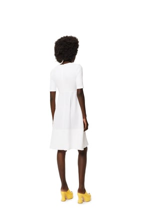 LOEWE Lace up dress in linen and cotton Optic White plp_rd
