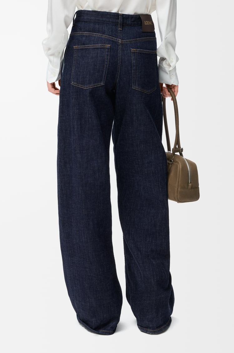LOEWE Pantalón vaquero con cinturón en denim Azul Índigo