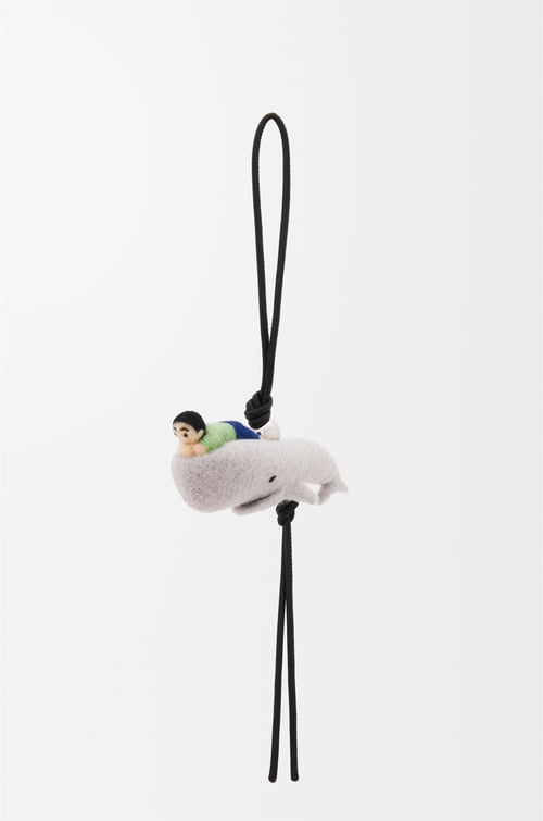 LOEWE Charm Kid with Whale en fieltro y piel de ternera  Gris