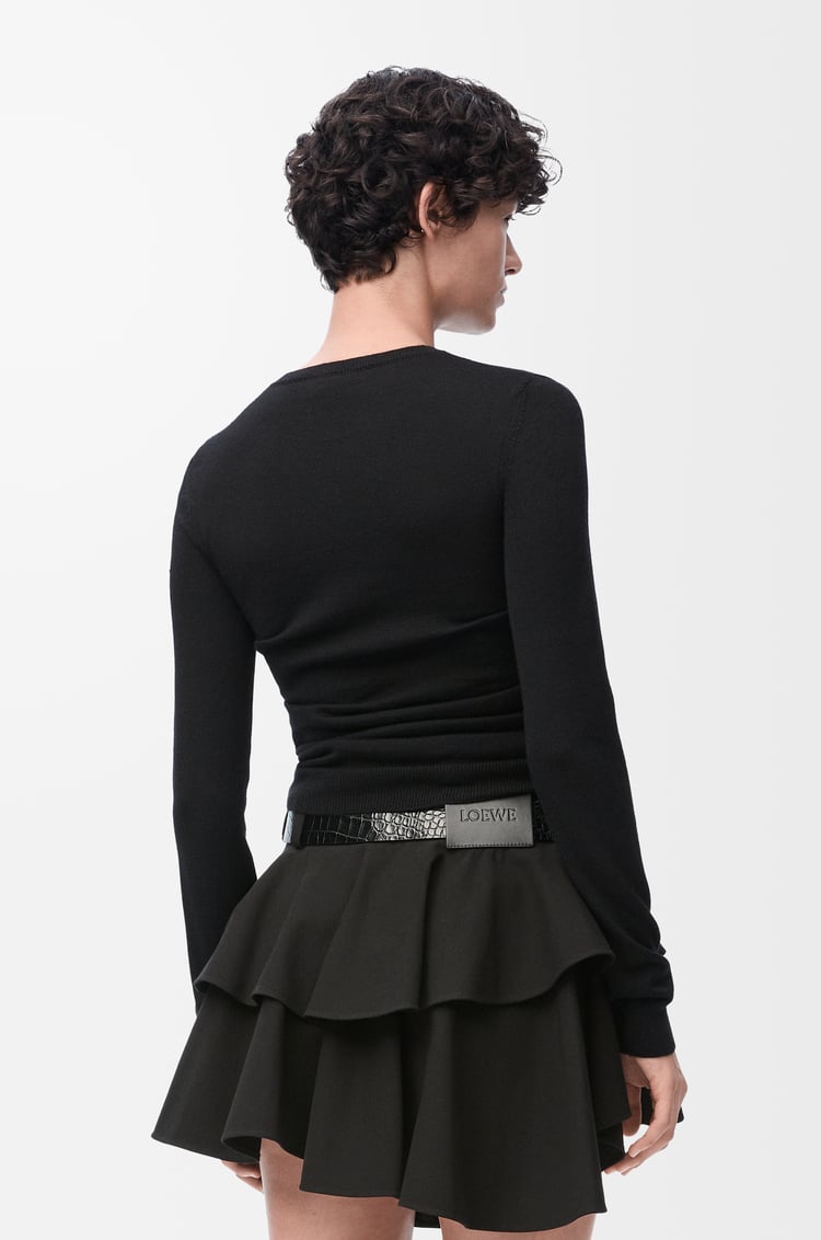 LOEWE Draped sweater in cashmere and silk Black