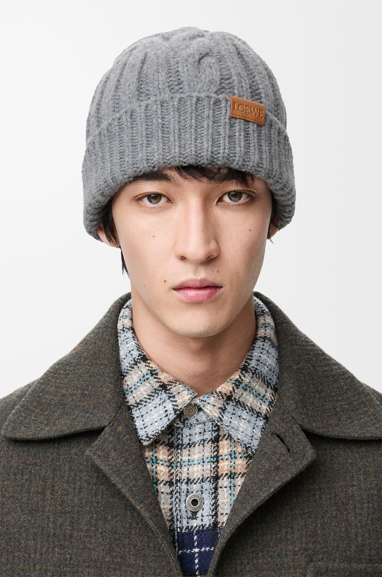 LOEWE Beanie in wool Grey Melange
