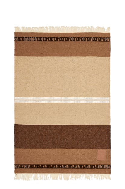 LOEWE Stripe blanket in wool and linen 淺米色/多色 plp_rd
