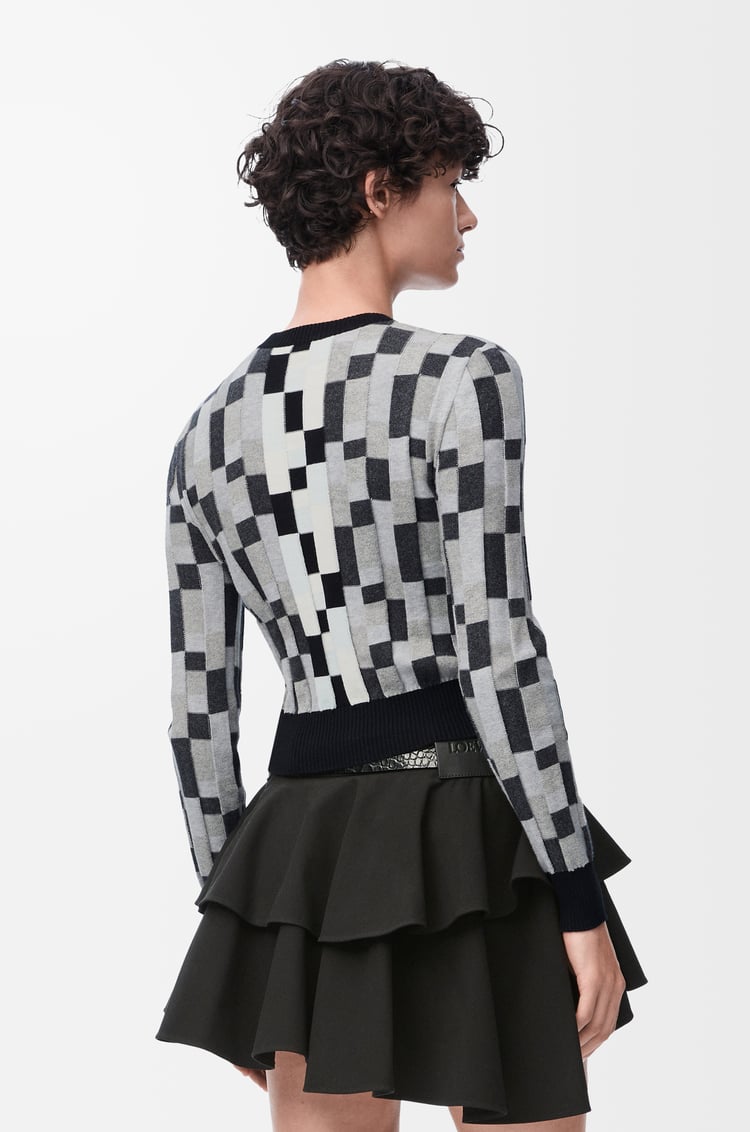 LOEWE Pull Anagram en coton Gris/Gris Clair