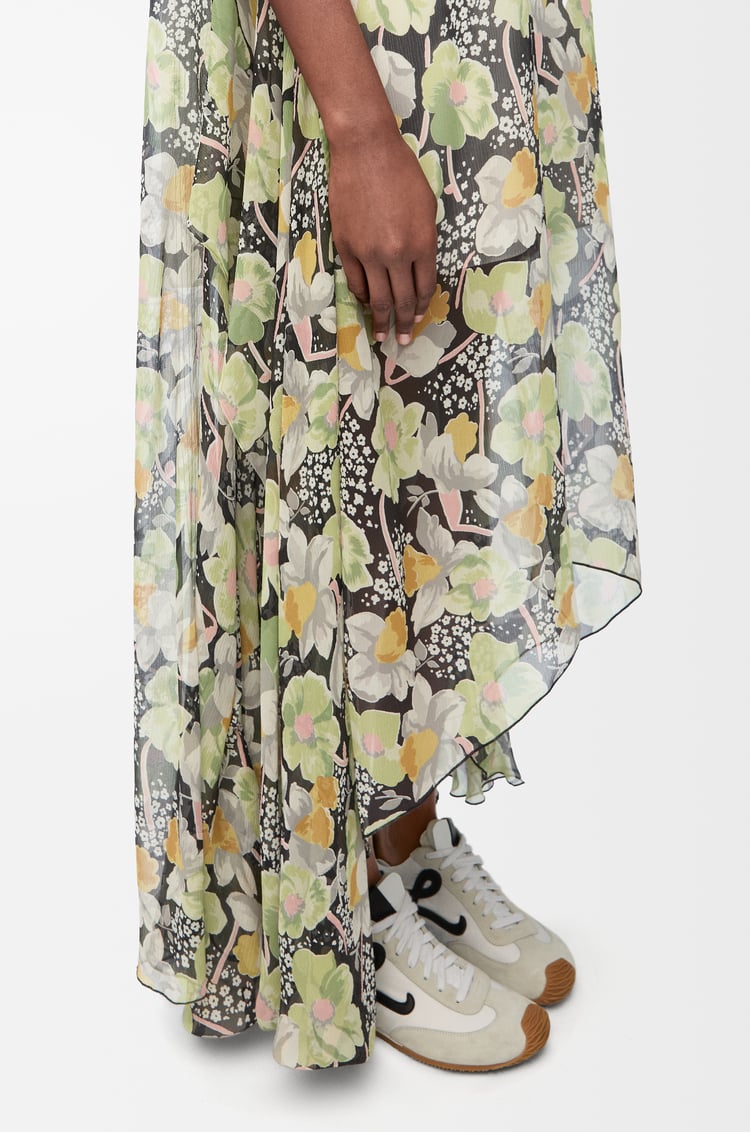LOEWE Vestido en seda Negro/Multicolor