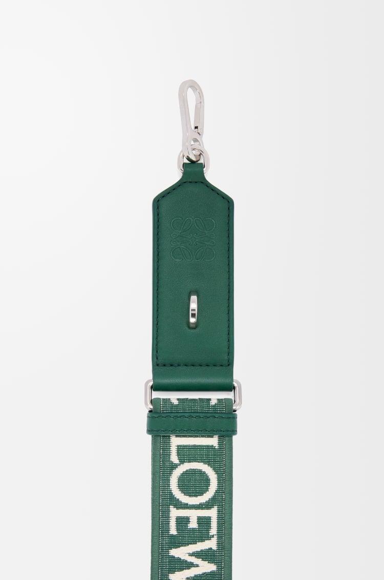 LOEWE 提花布和牛皮革 Anagram 包带 常青色