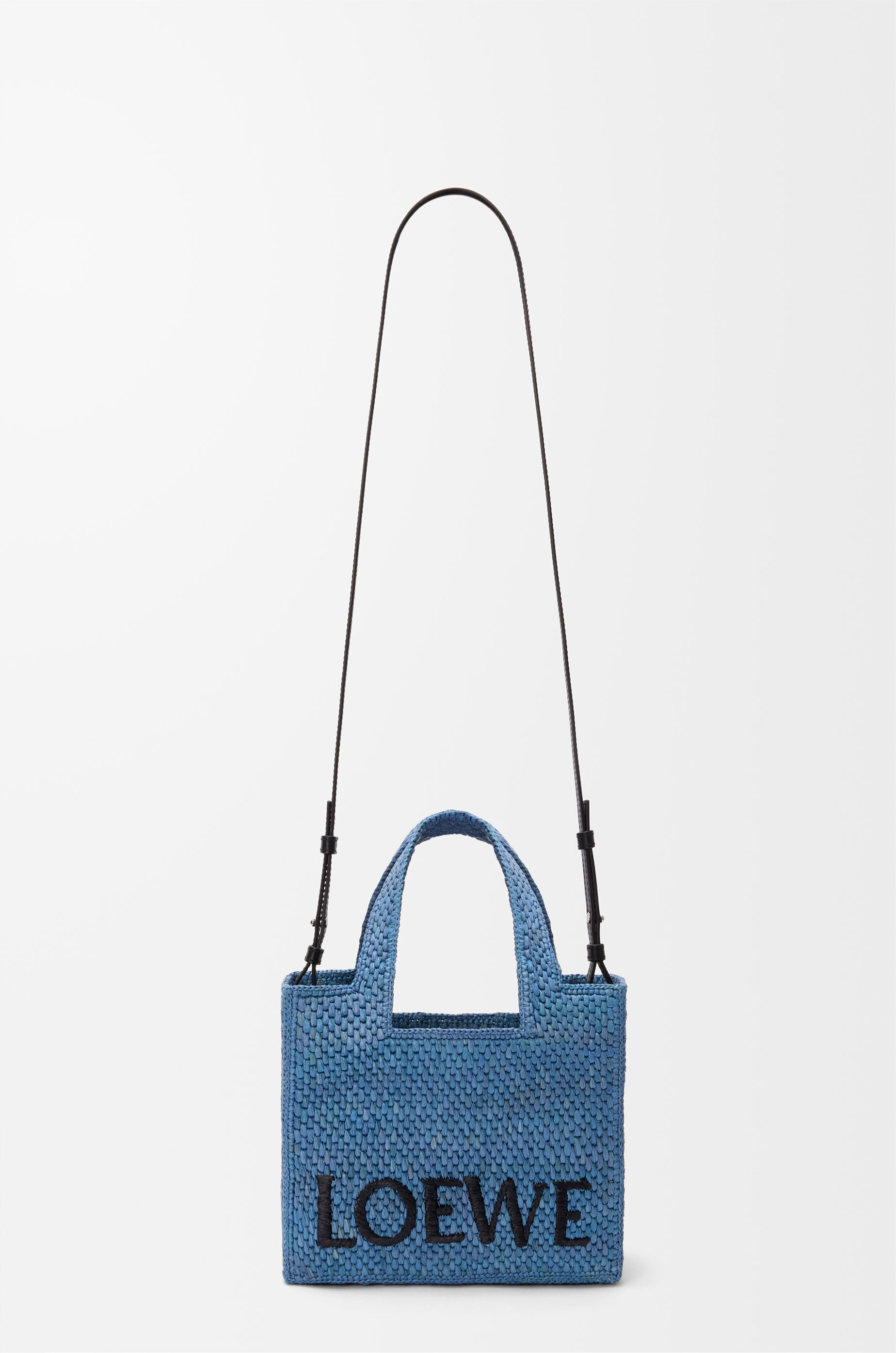 ロエベ フォント トート ミニ（ラフィア） ブルー - LOEWE