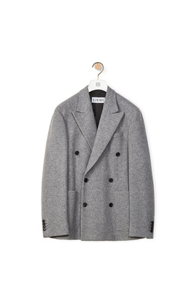 LOEWE Double breasted soft jacket in wool Grey plp_rd