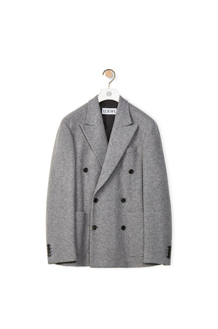 LOEWE Double breasted soft jacket in wool Grey pdp_rd