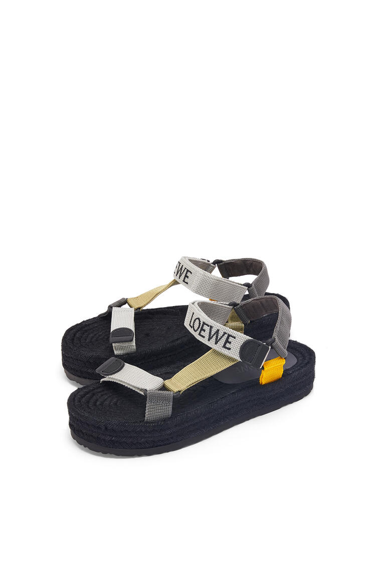 LOEWE Strappy espadrille in nylon Grey Multitone pdp_rd