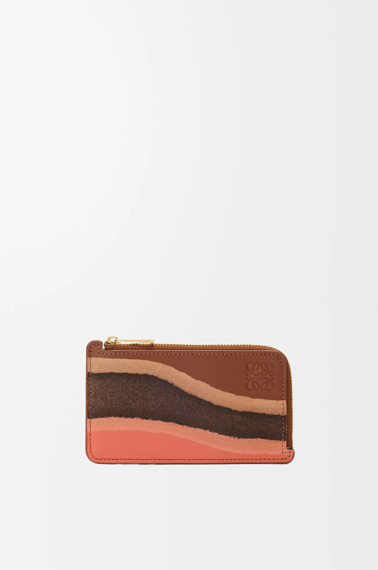 LOEWE Coin Landscape cardholder in nappa calfskin Pecan/Parrot Pink