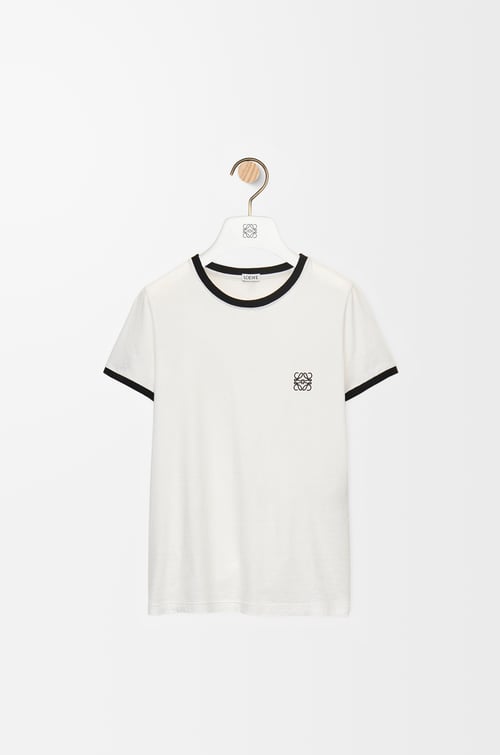 LOEWE Slim fit T-shirt in cotton White/Black plp_rd