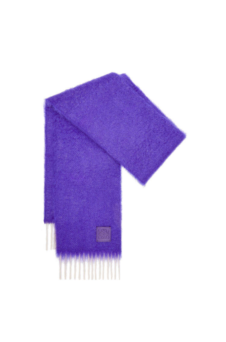 LOEWE 羊毛與馬海毛混紡圍巾 紫色