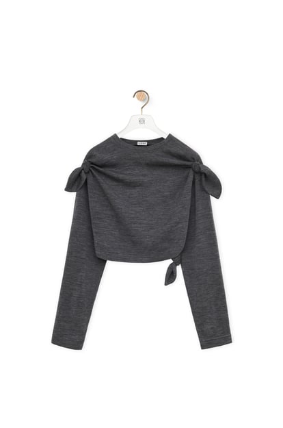 LOEWE Knot cropped top in wool and cashmere 灰色/黑色 plp_rd