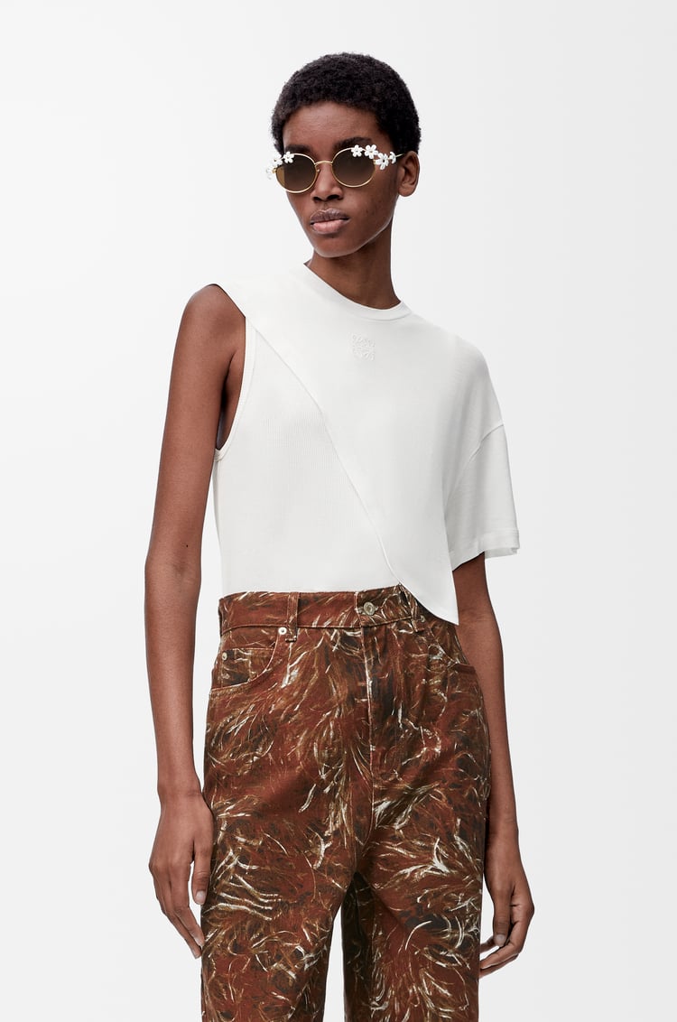 LOEWE Draped top in lyocell Off-white