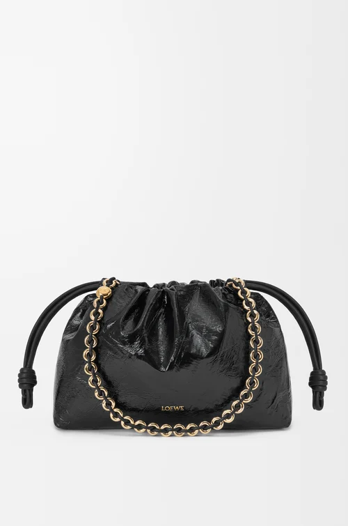 LOEWE Bolso Flamenco purse mediano en piel de anguila Negro