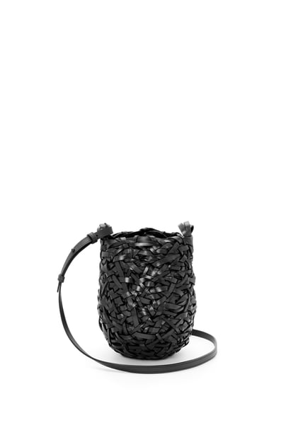 LOEWE Small Nest basket bag in calfskin Black plp_rd