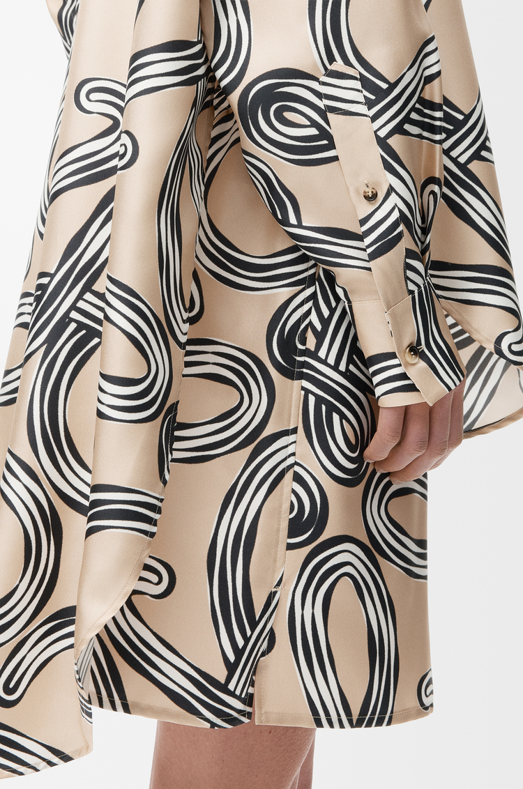 LOEWE Camisa en seda Beige/Negro