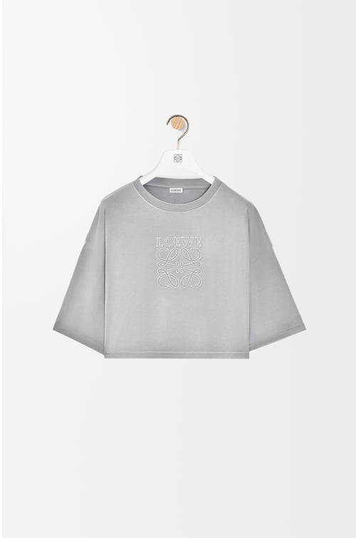 LOEWE Cropped T-shirt in cotton Light Grey plp_rd