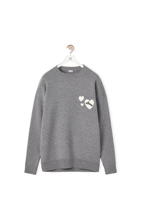 LOEWE LOEWE heart sweater in wool Grey Melange
