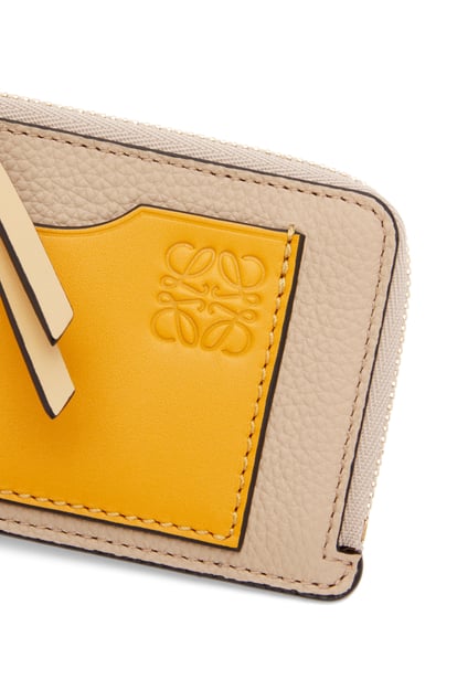 LOEWE Coin cardholder in soft grained calfskin Paper Craft/Sunflower plp_rd