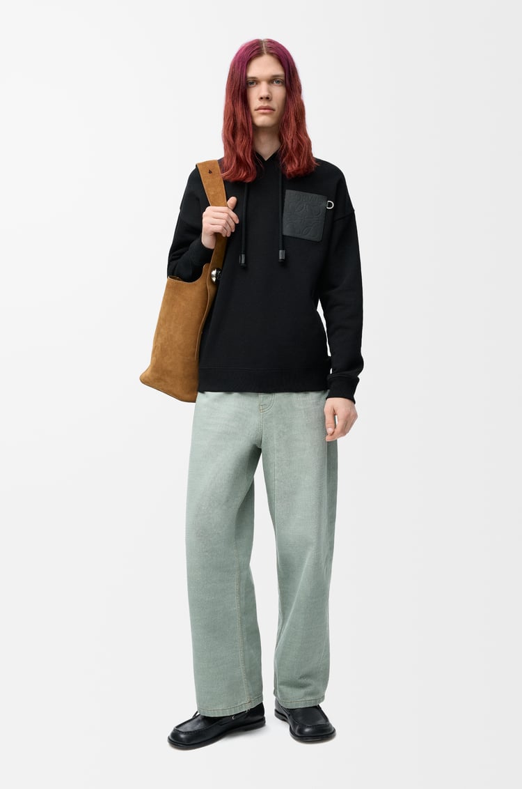 LOEWE Sweatshirt à capuche décontracté en coton Noir