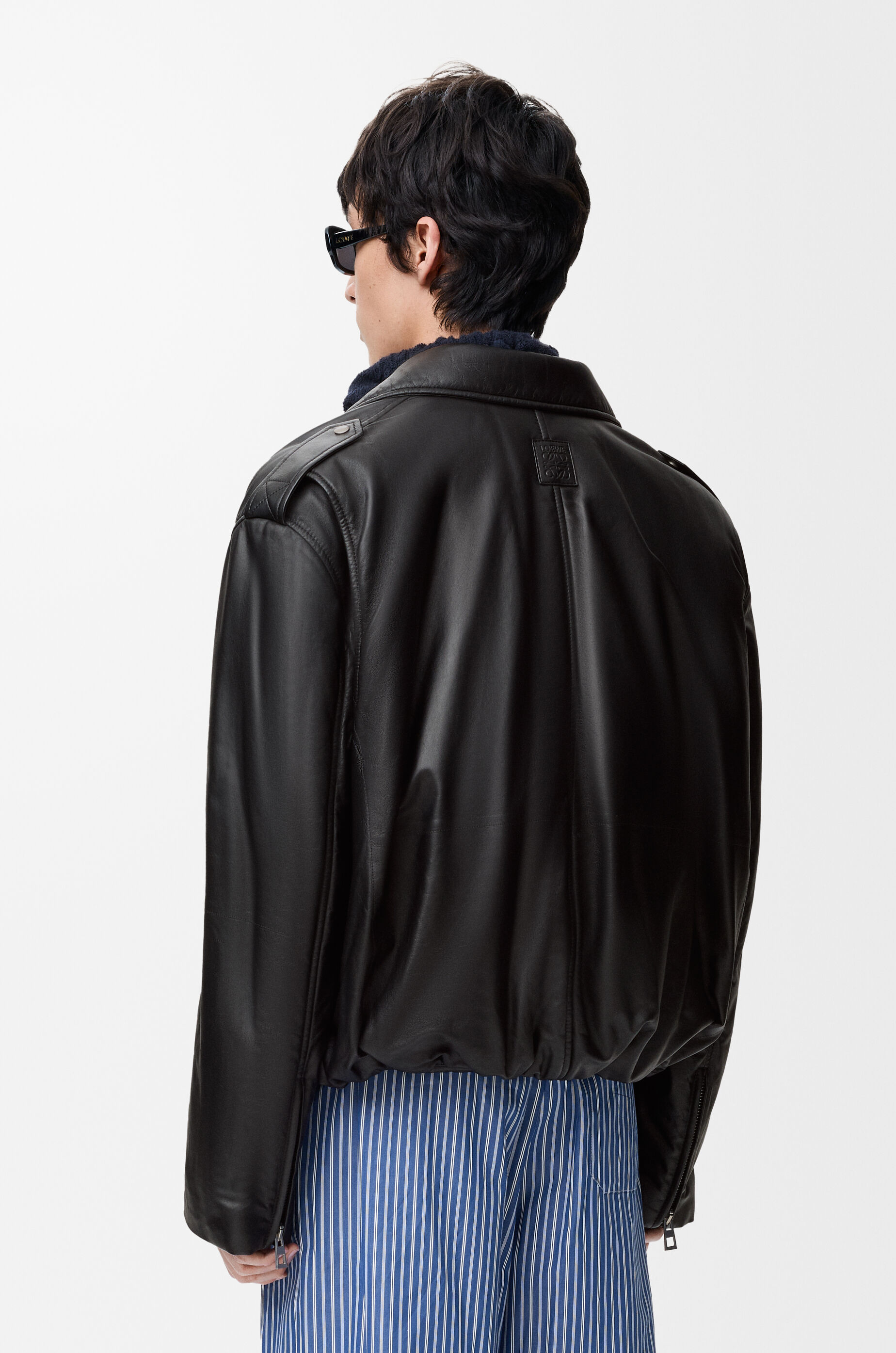 Balloon biker jacket in nappa lambskin Black - LOEWE