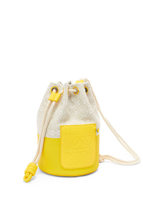 LOEWE Small Sailor bag in coated jacquard and calfskin Ecru/Lemon