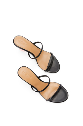 LOEWE Nail polish sandal in goatskin Black/Pink