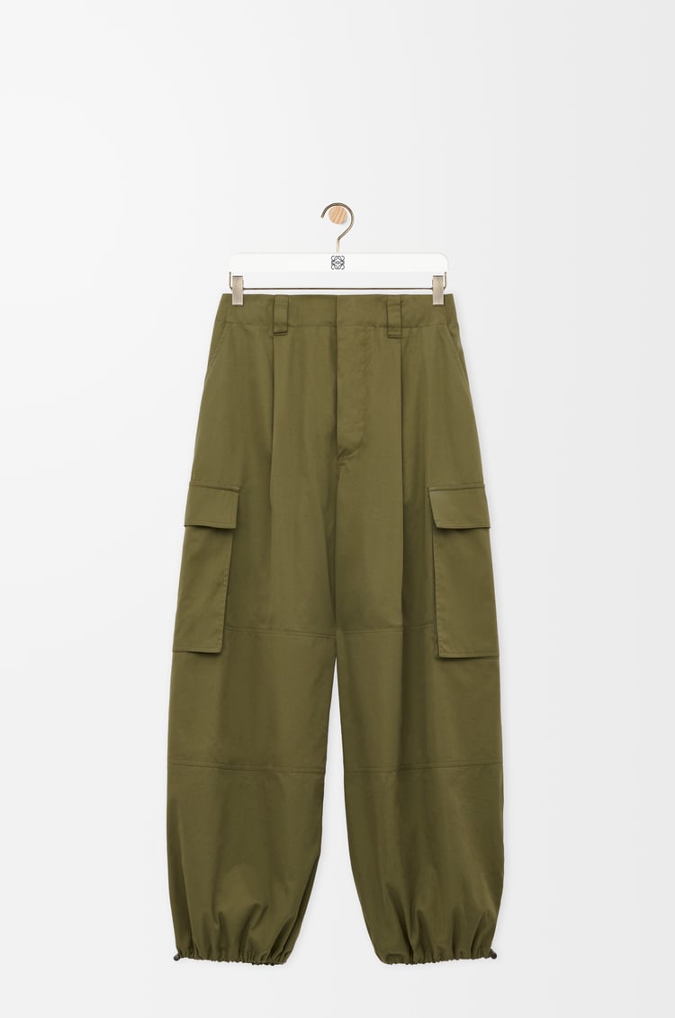 LOEWE Pantalones cargo en algodón y seda Verde Caqui