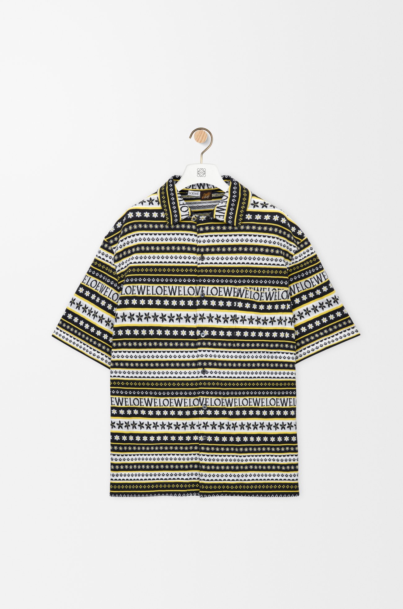LOEWE Short sleeve shirt in cotton Yellow/Multicolor