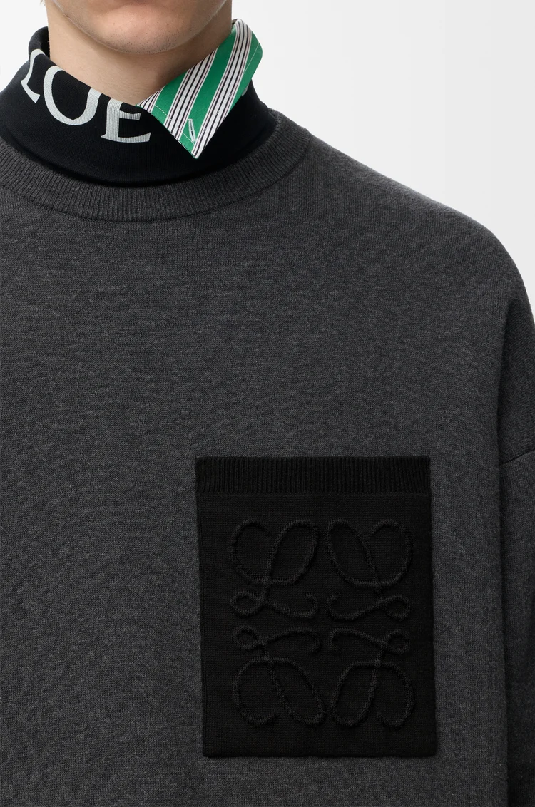 LOEWE アナグラム ポケット セーター（コットンブレンド） グレー/ブラック