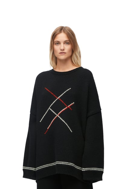 LOEWE Argyle sweater in wool and alpaca Black plp_rd