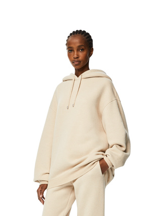 LOEWE Oversize hoodie in cashmere Ecru
