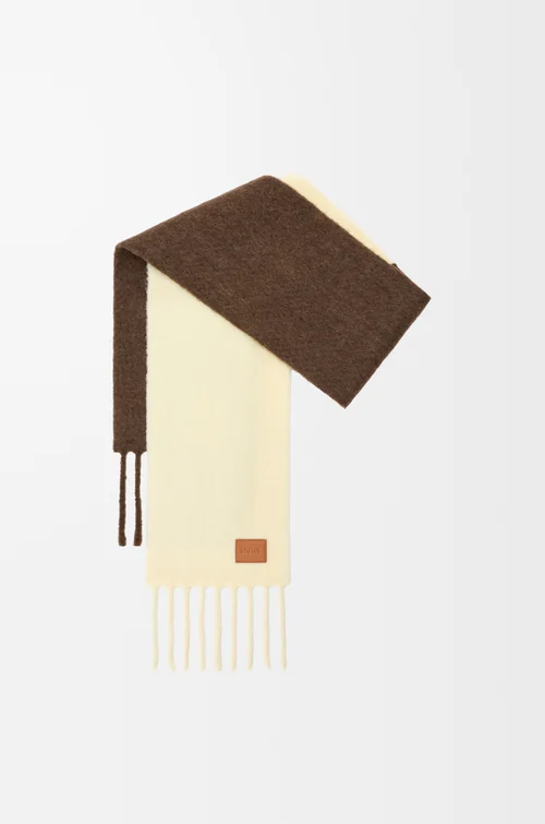LOEWE Bufanda en mezcla de alpaca y lana Amarillo/Marron