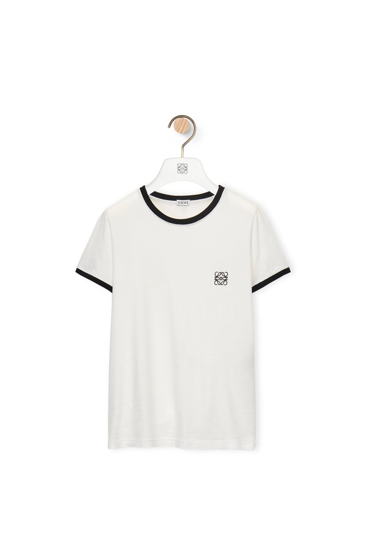 LOEWE Camiseta de corte ajustado en algodón Blanco/Negro