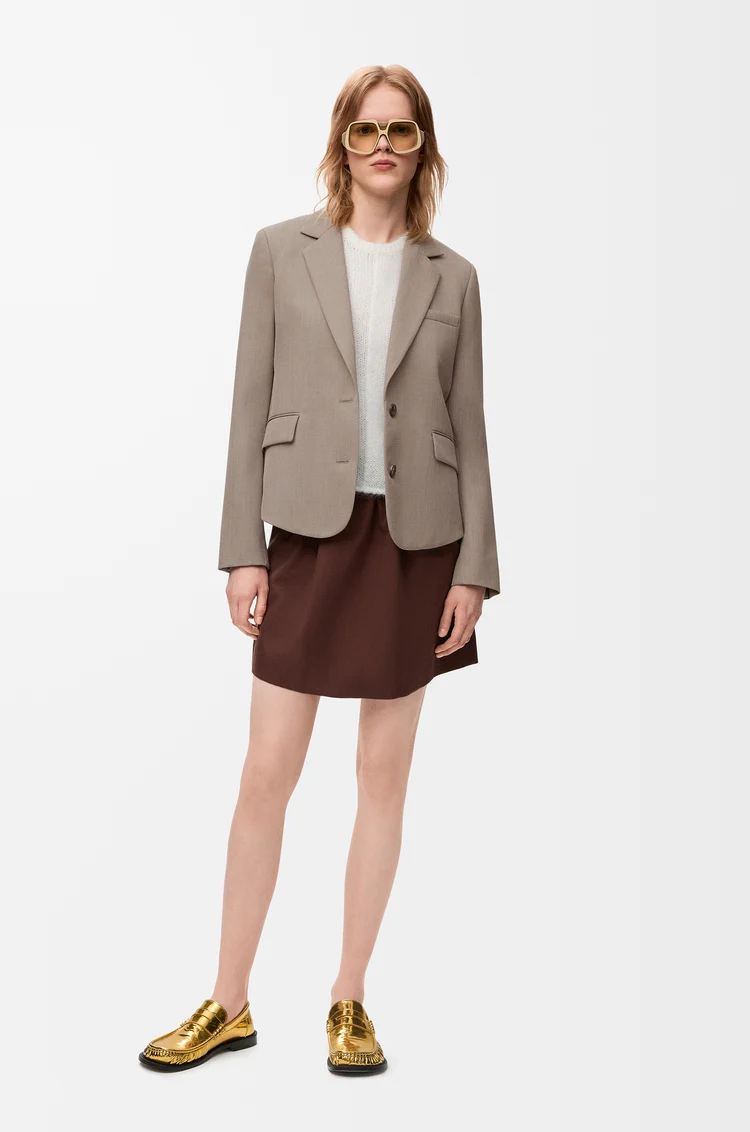 LOEWE Veste blazer en laine Beige Chiné