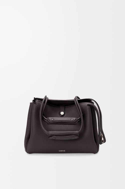 LOEWE Medium Madrid bag in supple grained calfskin Dark Ebony