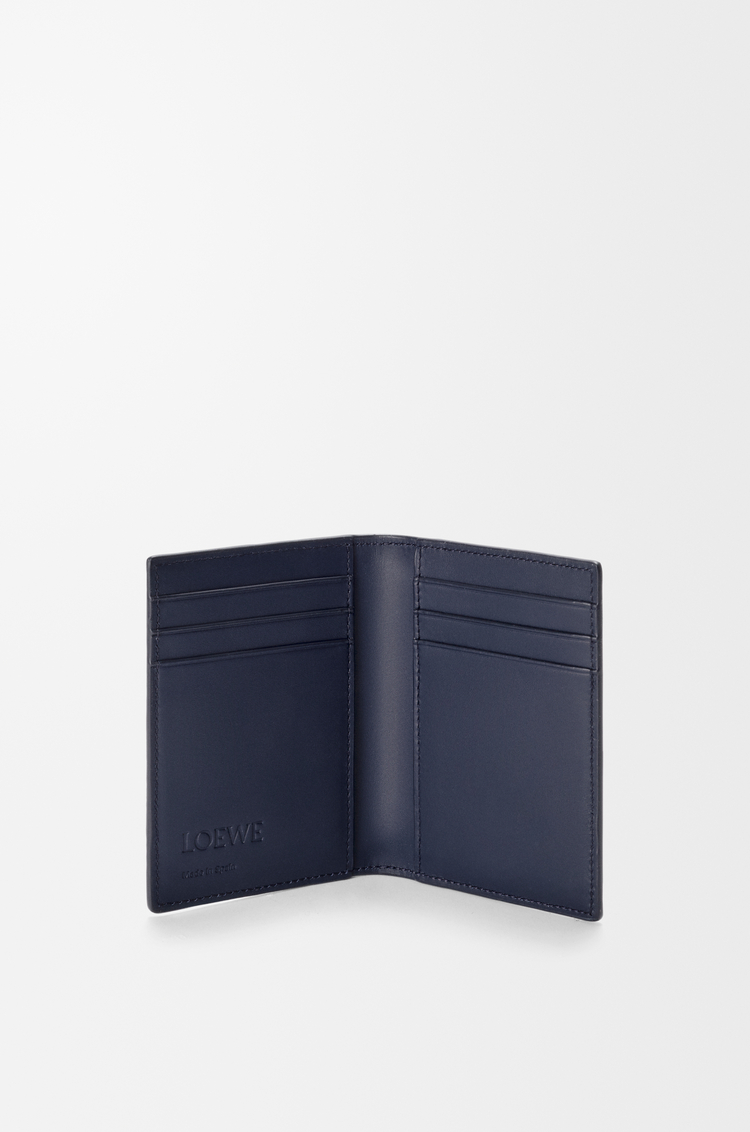 LOEWE Porte-cartes à deux volets Puzzle en cuir de veau classique Bleu Gris/Marine