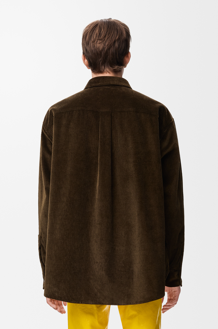 LOEWE Shirt in cotton corduroy Brown
