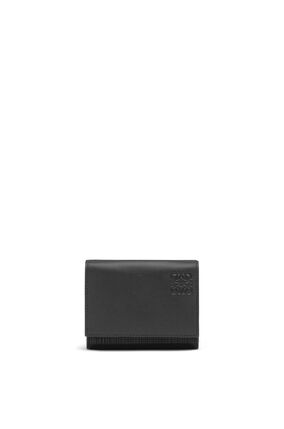 último Billetera//Cartera de Cuero Real marroquí negro
