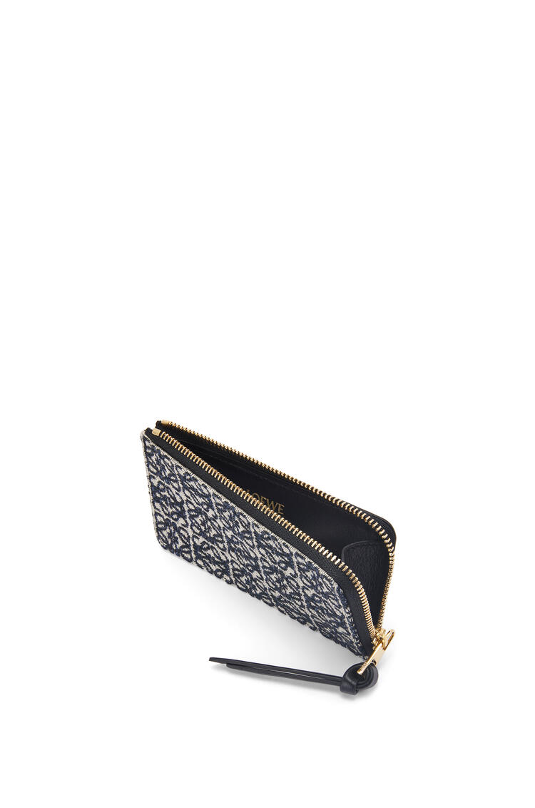 LOEWE Coin cardholder in jacquard and calfskin Navy/Black