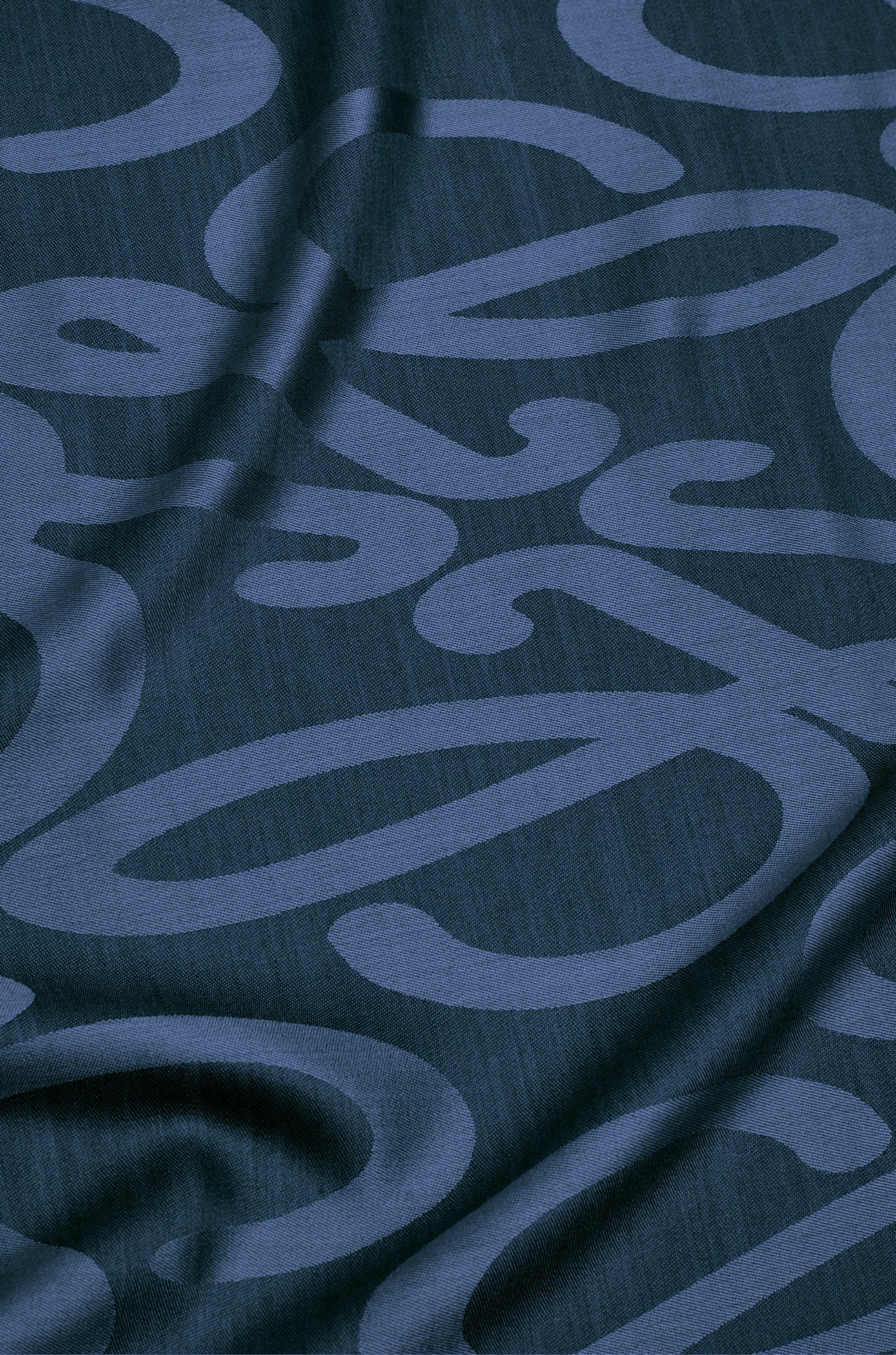 LOEWE Scarf in silk and wool Navy Blue