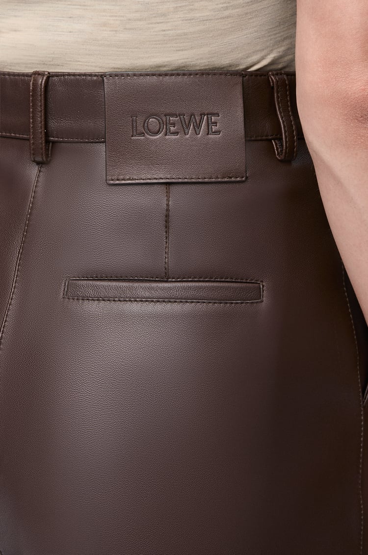 LOEWE Pantalón en piel napa de cordero Marrón Chocolate