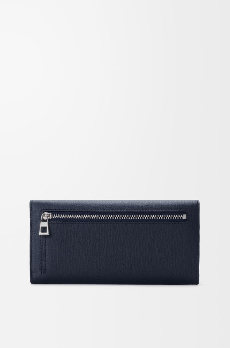LOEWE Cartera continental Anagram en piel de ternera graneada Azul Marino