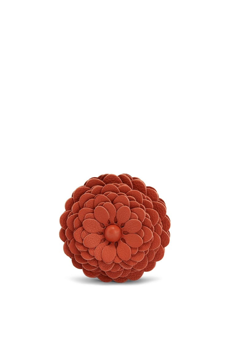 LOEWE Stud flower in calfskin Coral