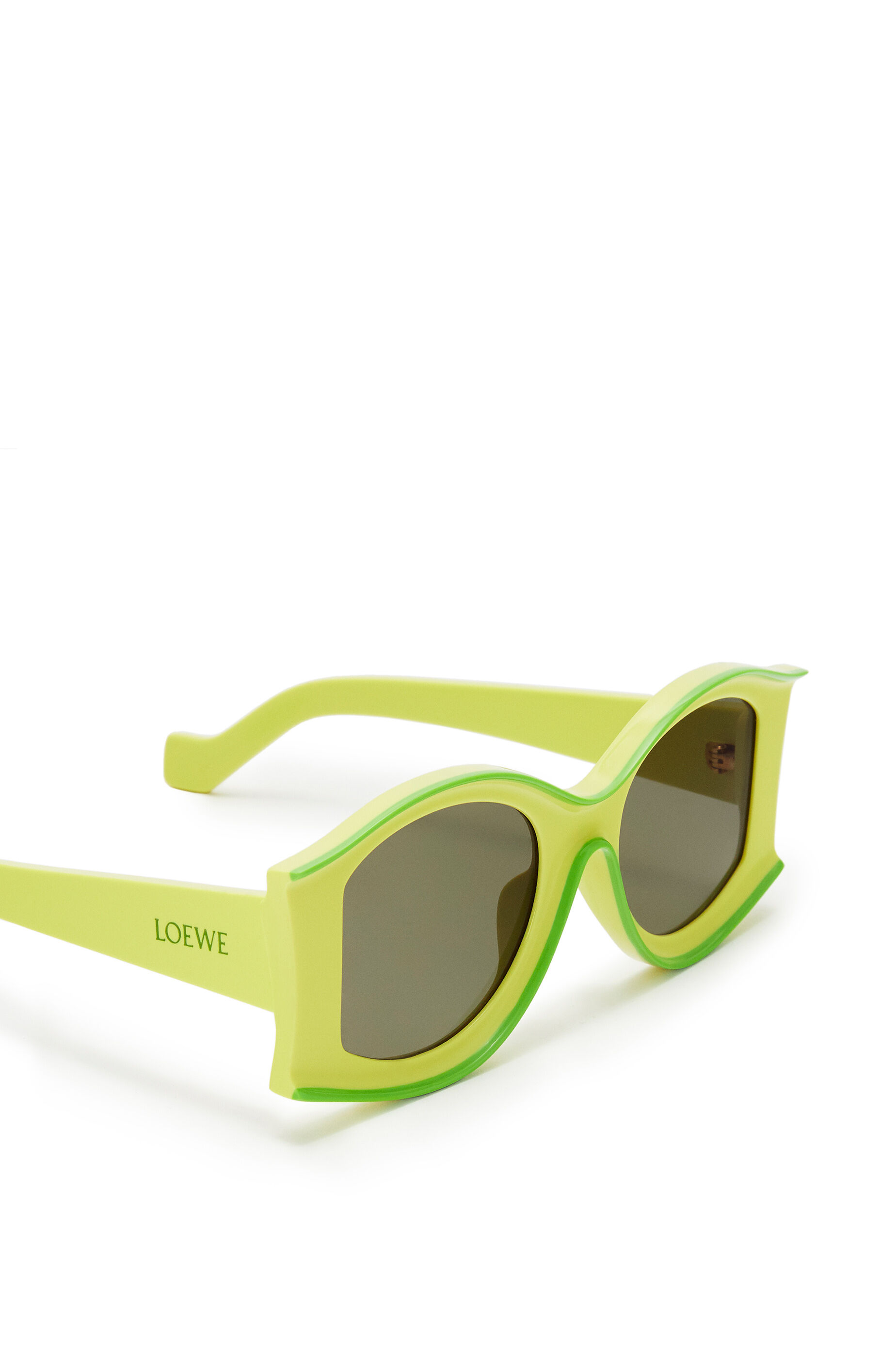 Large Sunglasses in acetate Neon Yellow/Neon Green LOEWE
