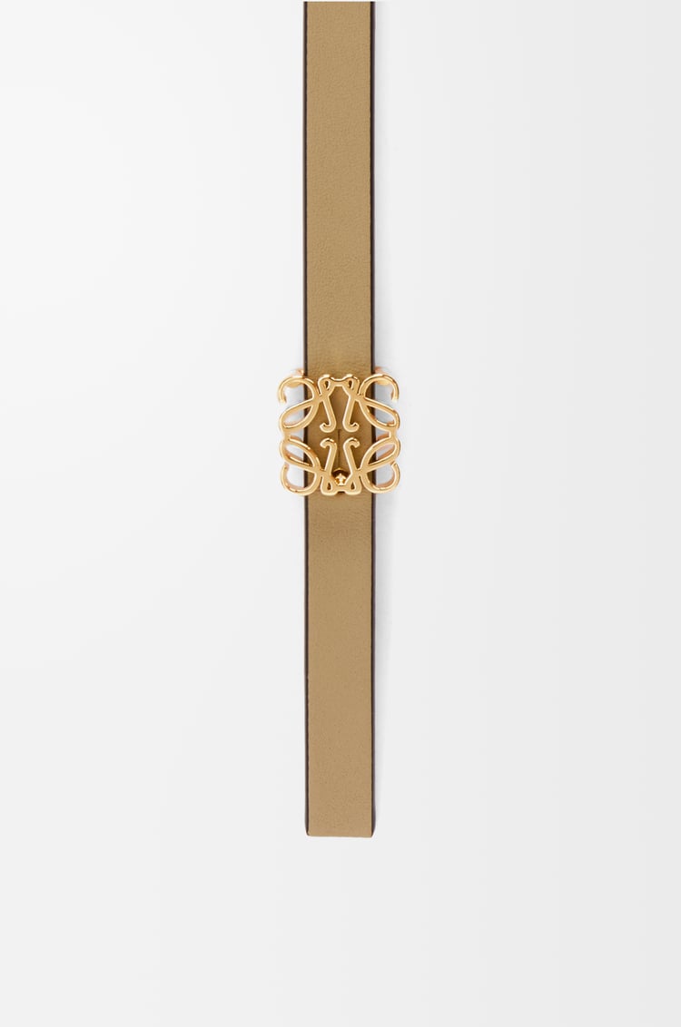 LOEWE Reversible Anagram cube belt in smooth calfskin Clay Green/Vivid Orange/Gold